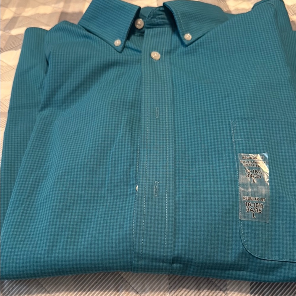 Men’s IZOD long sleeve eyes side shirt, 16 – 16 1/2 34/35  size L. NWT